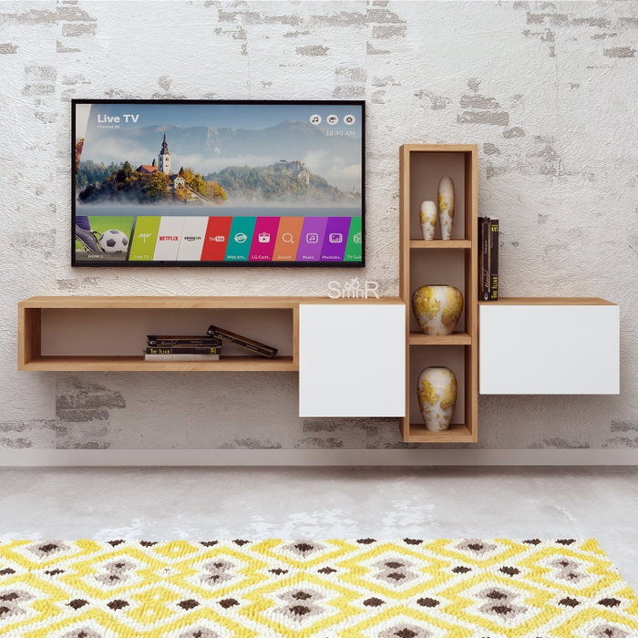 Hanah Home Mueble de TV Kumkuat Roble y Blanco Hanah Home Mueble de TV Kumkuat Roble y Blanco